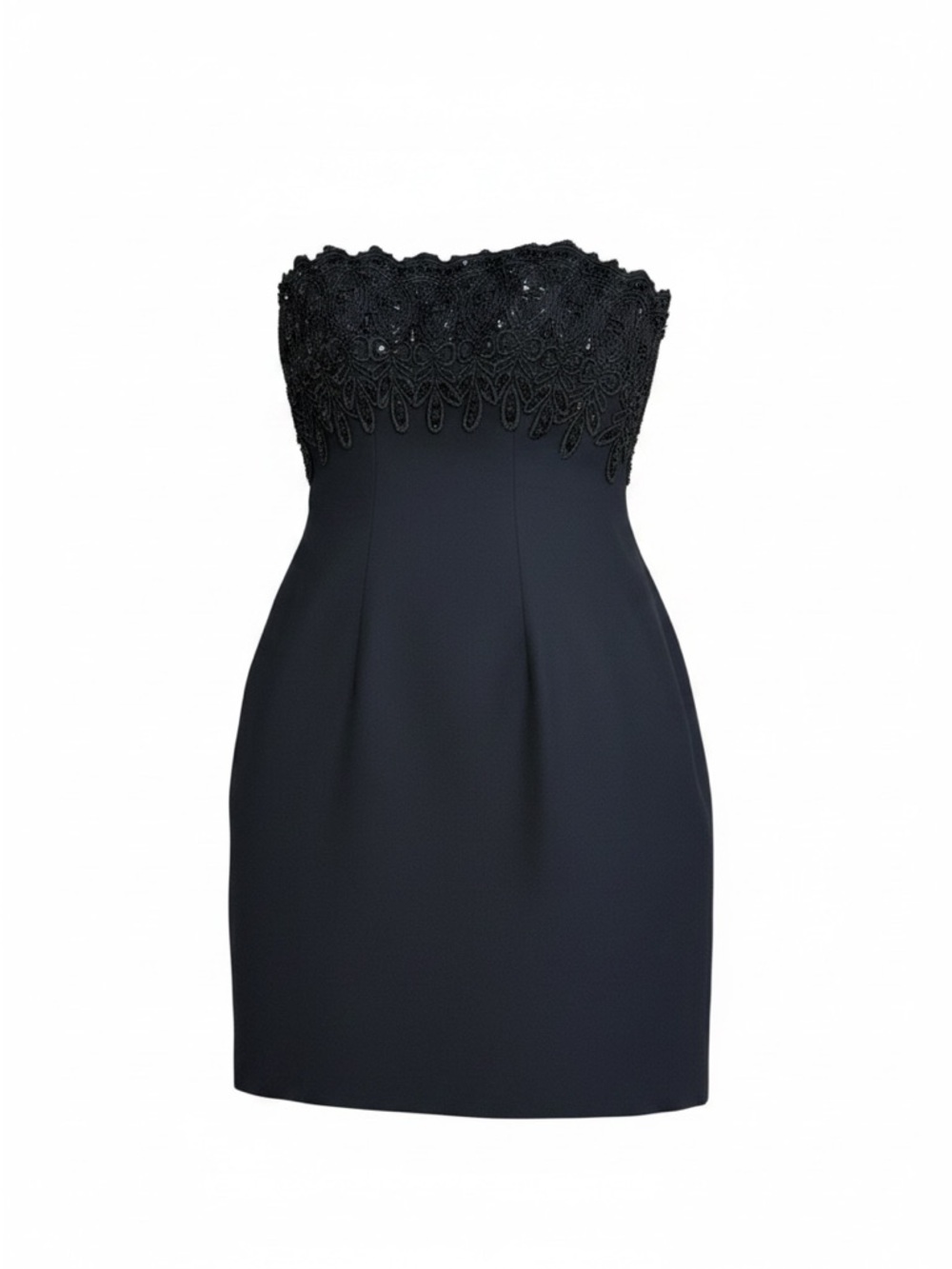 Bill Whitten Vintage 80s Custom Beaded Black Cocktail Dress Size XS/S